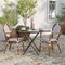Merrick Lane Celia Set of Two Stacking Thonet Bistro Style Chair with Arms, PE Rattan Seat, and Metal Frame for Indoor/Outdoor Use